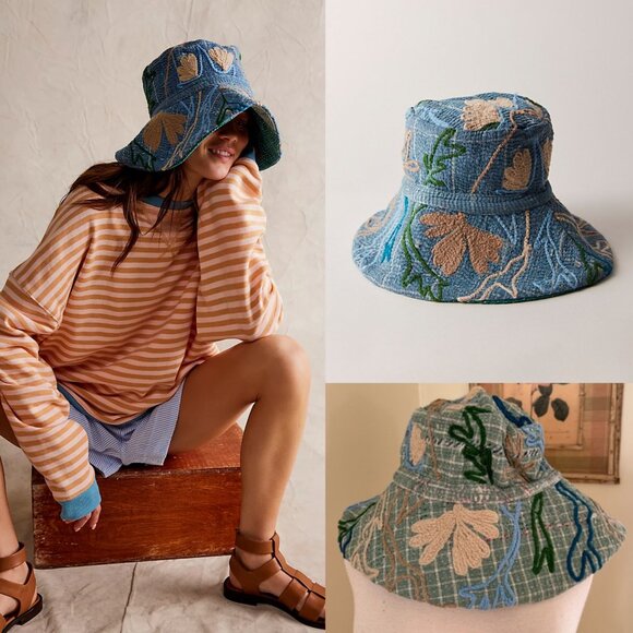 Free People Vintage Kantha Bucket Hat NWOT $98